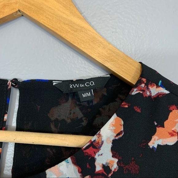 RW&CO | Womens Sleeveless Floral Dress Blouse Summer Business Casual Size Medium - Picture 5 of 8
